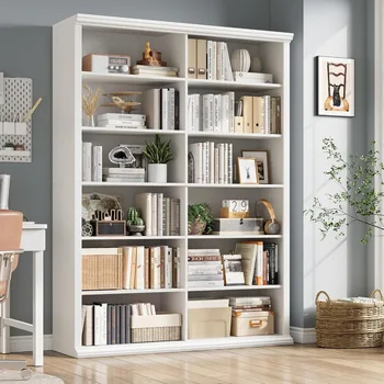 Extra Large Wooden Bookshelf – Double Storage Elegant Design 3