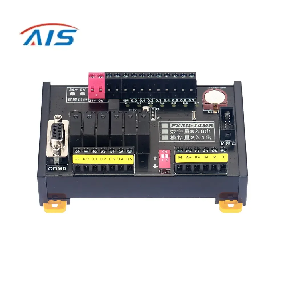 FX3U-14MR 교체용 아날로그 출력 입력 릴레이 타입, MELSEC PLC 2AI/1AO 8DI/6DO MODBUS, 미쓰비시용