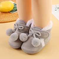 Newborn Booties Baby Socks Shoes Girl Winter Warm Cute Toddler Prewalkers Soft Anti-slip Infant Newborn Crib Crawl Shoes 6