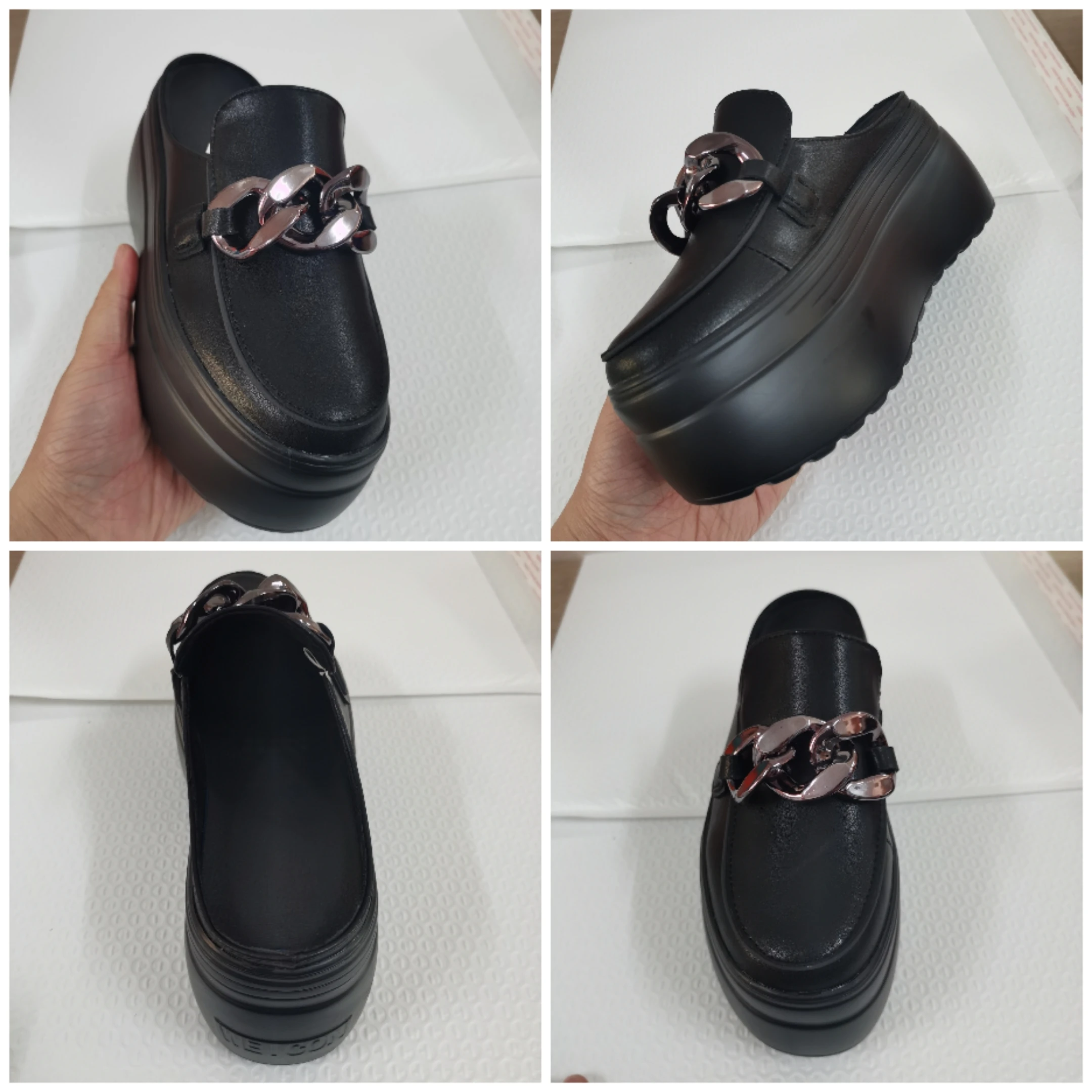 Platform Wedge Mules Women | Leather Mules Sandals Slides