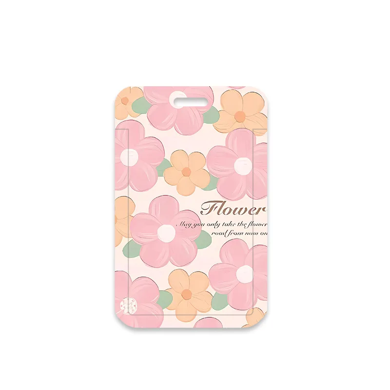Floral Vertical ID Badge Lanyard with Retractable Reel