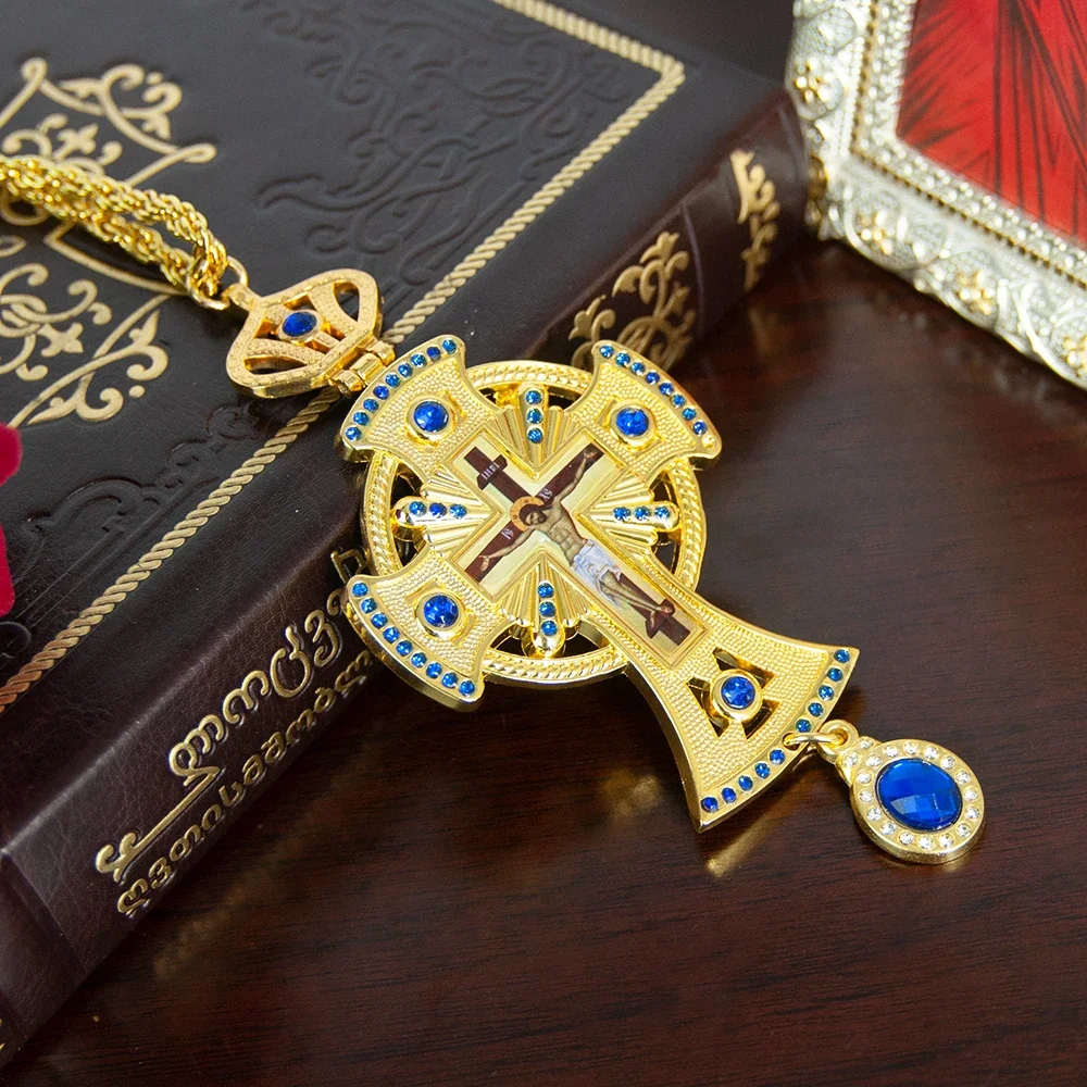 EUEAVAN Collana Croce Ortodossa Donna In Acciaio Inox – Simbolo Religioso IC XC NIKA Gioiello Bizantino Regalo Cristiano