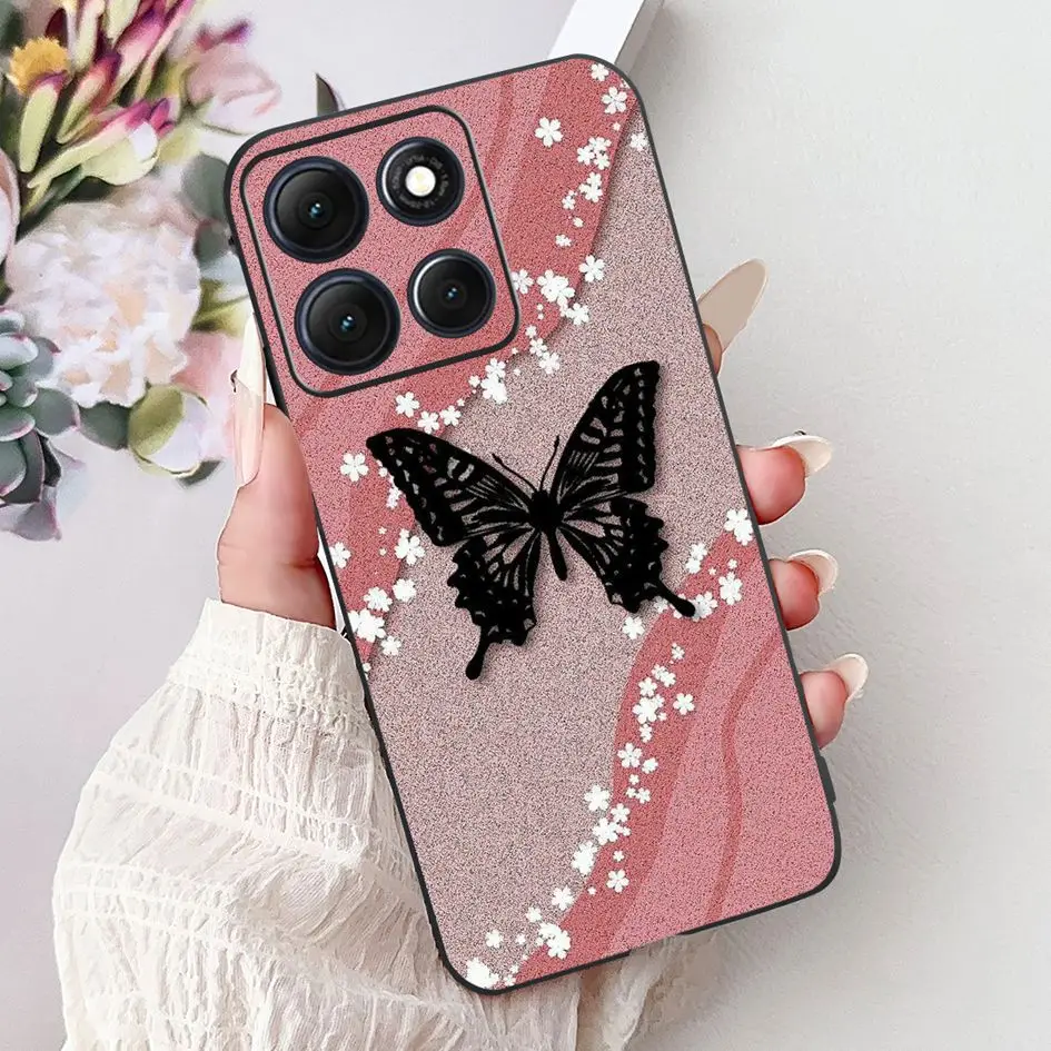 Floral Bamboo Cat Cartoon Soft Silicone Back Cover