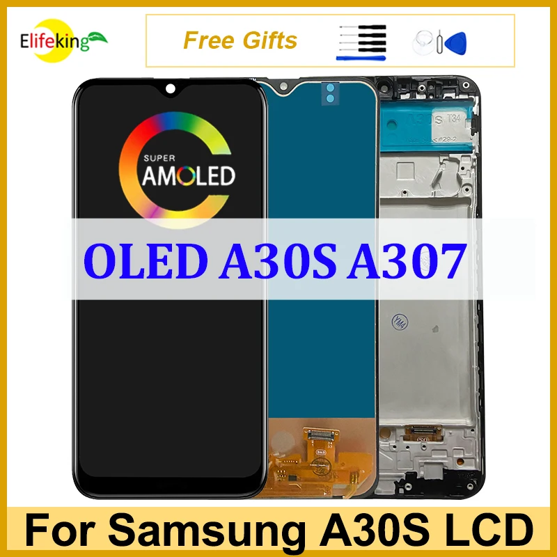 ЖК-дисплей 6,4 дюймов с органическим светодиодом для Samsung Galaxy A30S, A307, сенсорный экран A307F, A307FN, A307G, A307GN, дигитайзер в сборе, сменные экраны