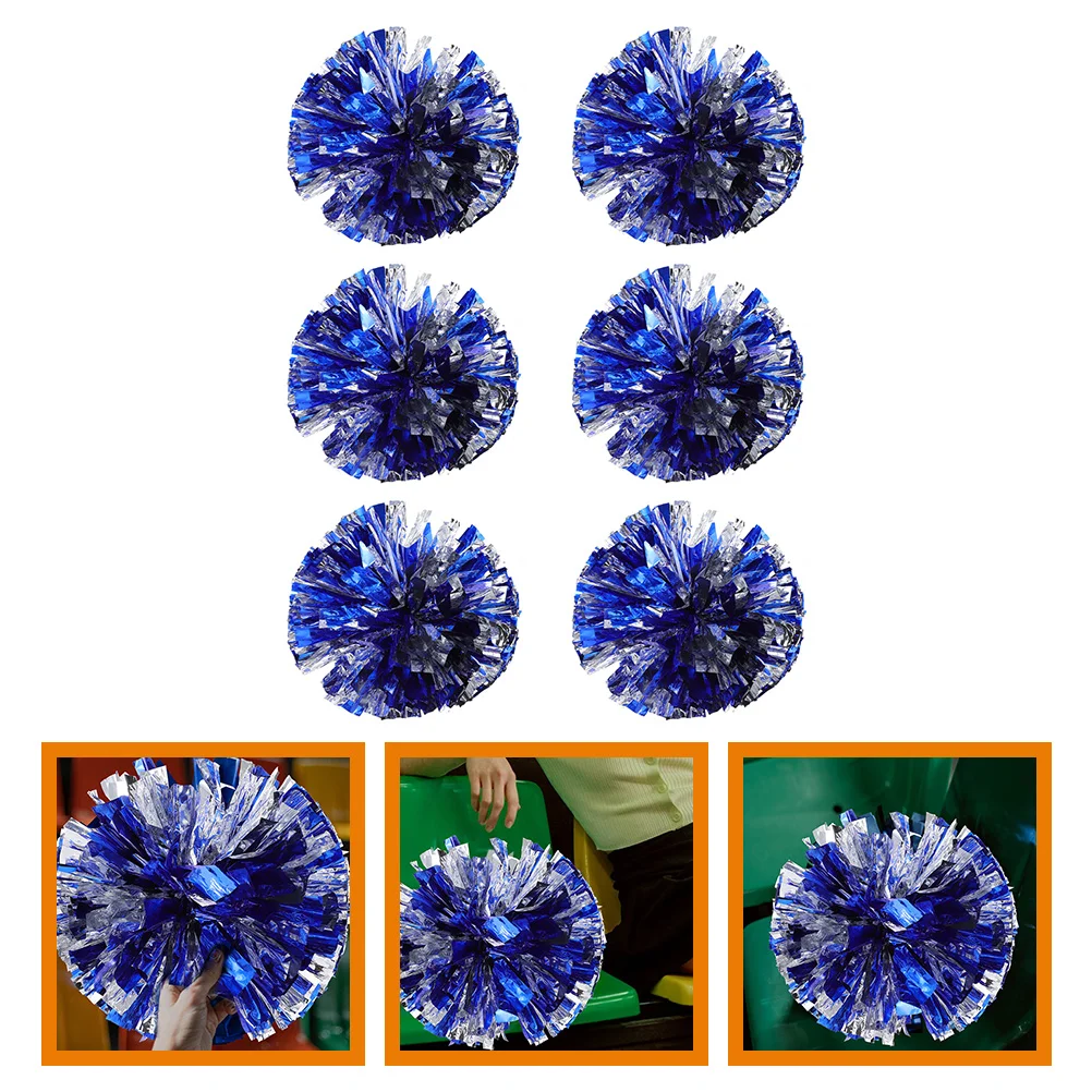 

6Pcs Cheering Squad Pompoms Handled Cheering Poms Reusable Cheerleading Pompoms Cheering Props