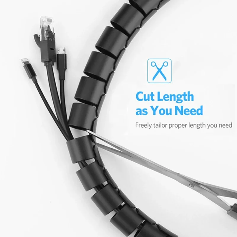 Multi-Size Cable Spiral Wrap and Tidy Organizer