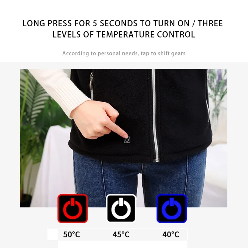 Heated Jacket 5 Ares Smart Electric Heating Vest USB Charging For Men Women Camping Traveling Outdoor Winter Body Warm