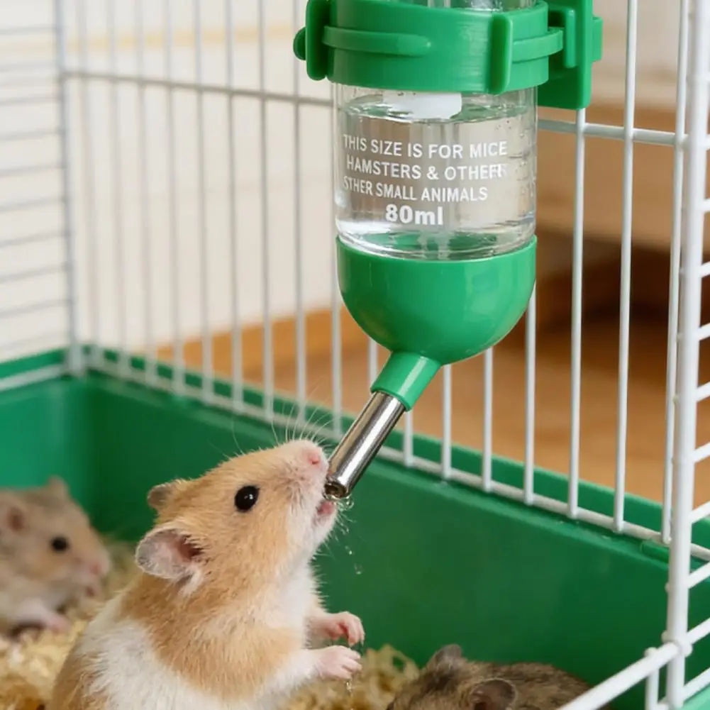 80ml Kugellager-Trinkflasche für Hamster und Kaninchen, Auslaufsicherer Hängender Spender, Kleintier-Käfigtränke – Detail 2