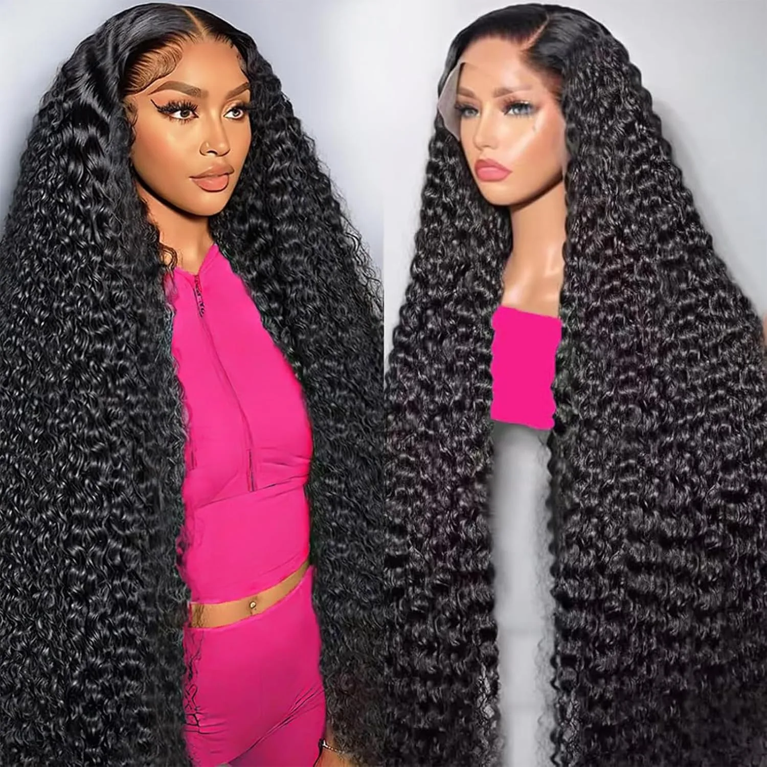 180% Density 13x6 Brazilian Water Wave Curly Lace Front Human Hair Wigs 30 40 44 Inch Deep Wave 13x4 Lace Frontal Human Hair Wig 1
