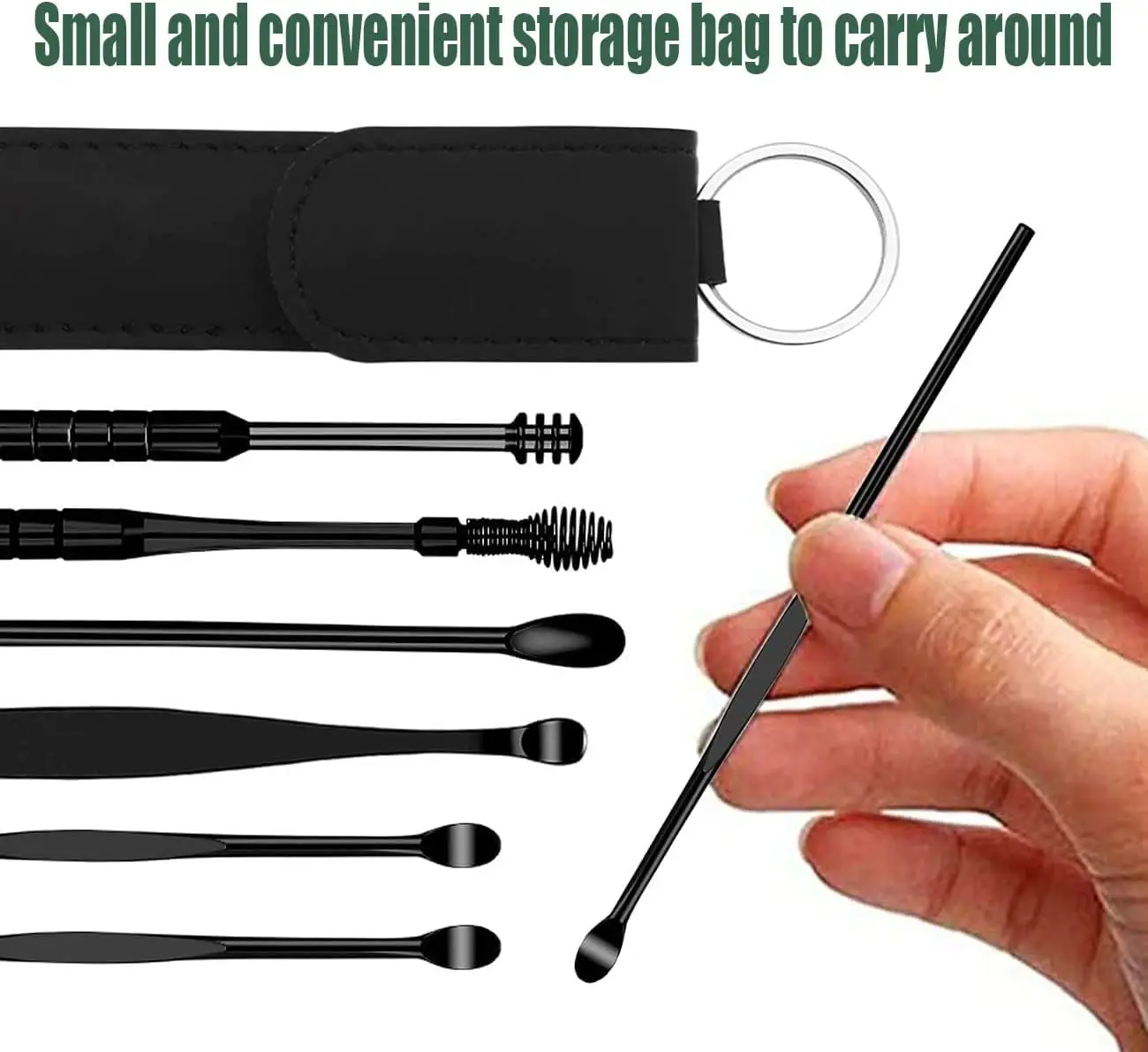 6Pcs/set Ear Cleaner Ear Wax Pickers Stainless Steel Earpick Wax Remover Piercing Kit Earwax Curette Spoon Care Ear Clean Tools 2