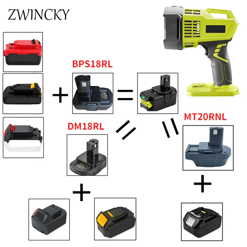 Adapter DM18RL BPS18RL MT20RNL For Makita For DeWalt For Milwaukee For Black  Decker For Porter-Cable For Stanley Li-ion Battery - AliExpress