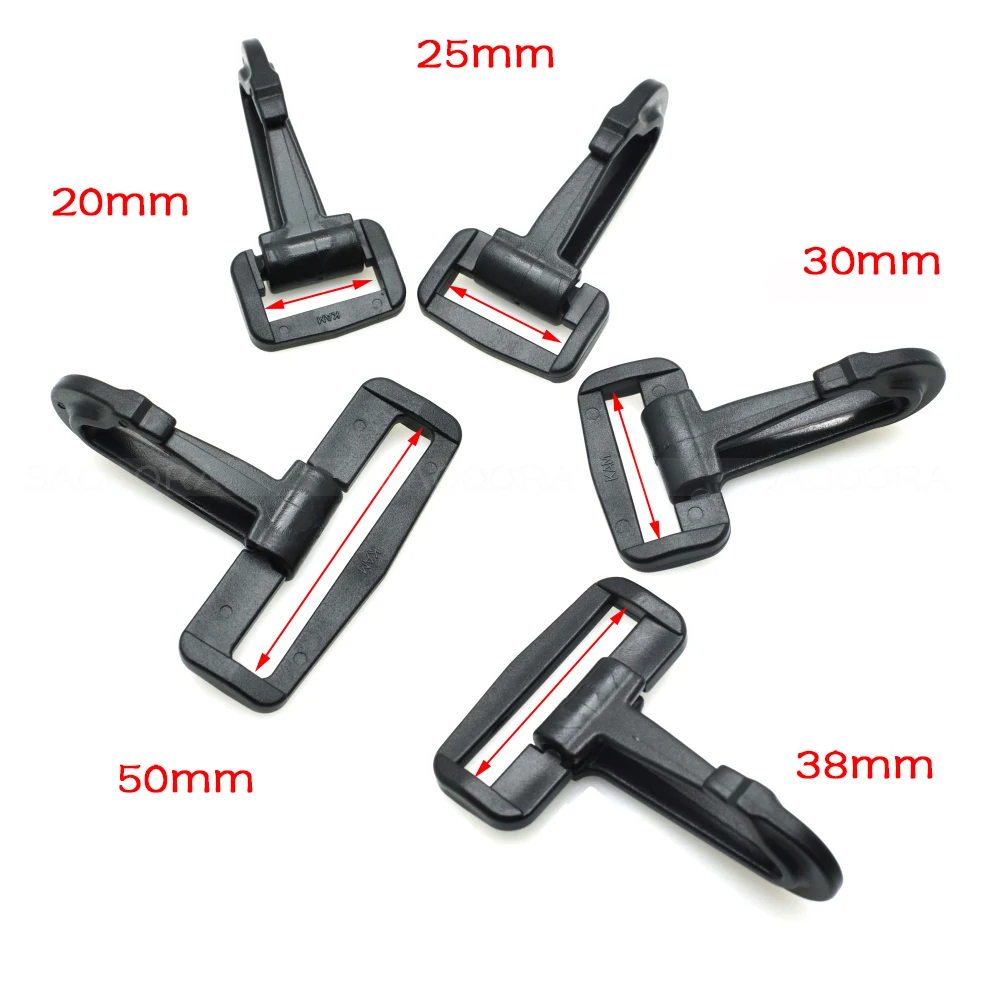 Description Picture 2 of item10pcs Olecranon hook Plastic Snap Hooks Rocker Style For Backpack Strap Paracord Lanyard Webbing 20mm 25mm 30mm 38mm 50mm