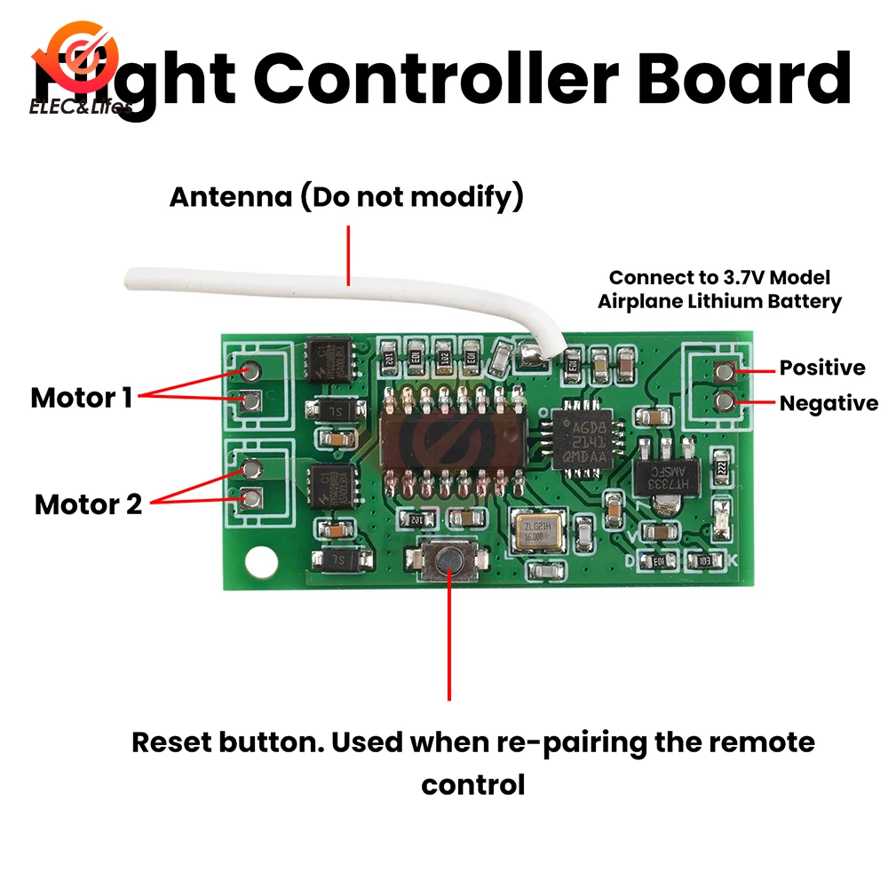 Kit contrôleur vol RC 2.4GHz 4A pour planeur DIY