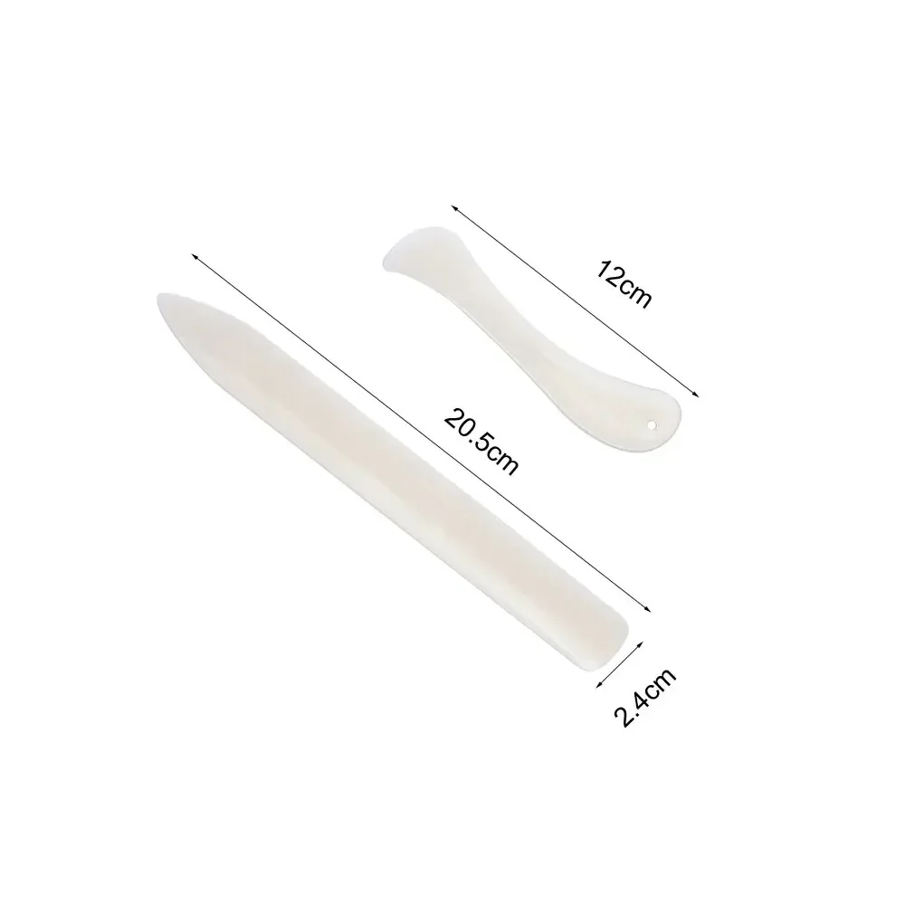 2Pcs Leather Craft Tool White Bone Folder for Leather Scoring Folding Creasing Edges Paper Plastic Handmade Sewing Accessories