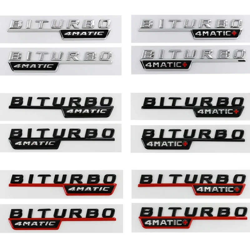 شارة تزيين حروف السيارة ، ملصق شعار BITURBO 4 mamt...