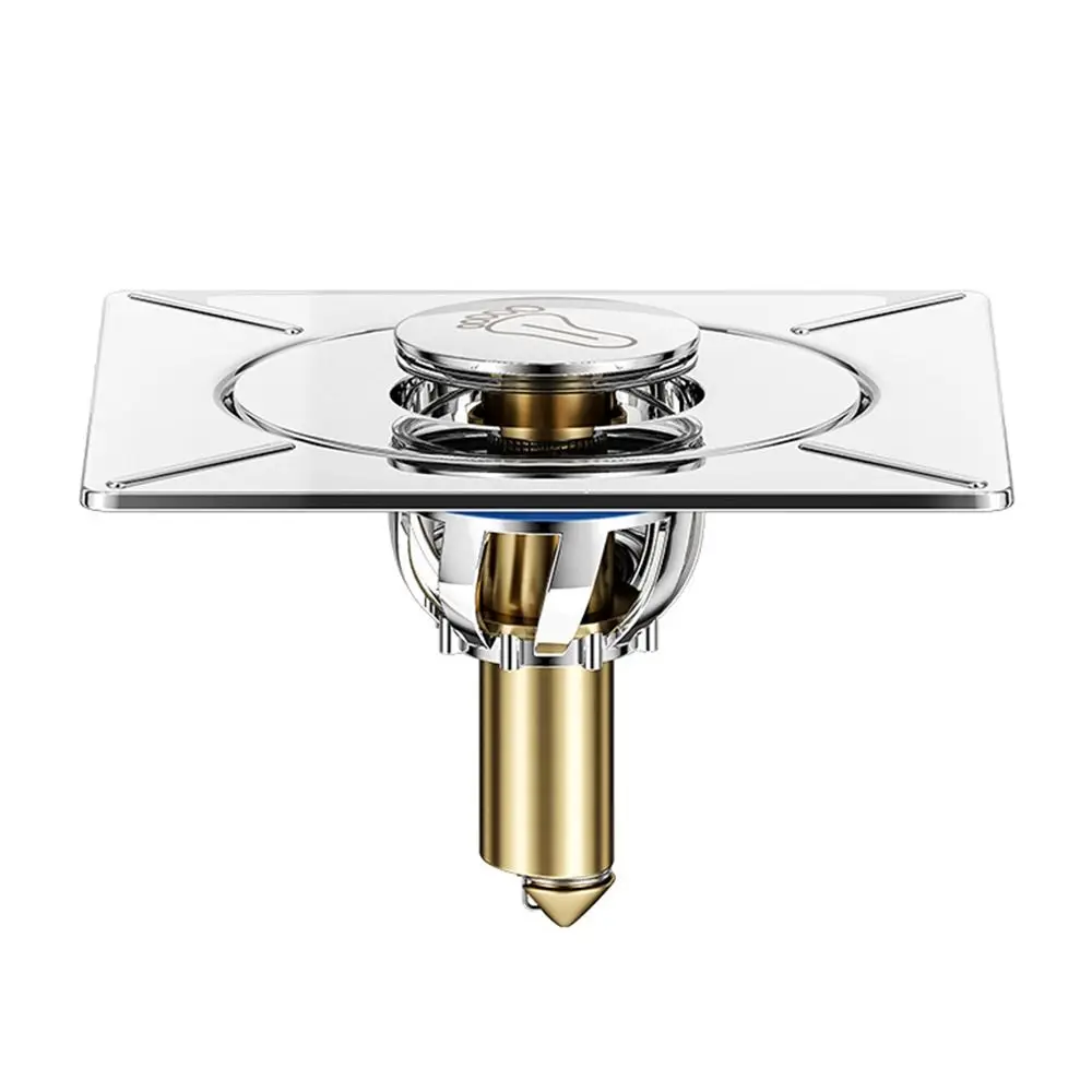 Description Picture 2 of item1Pc Press-Type Floor Drain Shower Foot Floor Drain Sewer Floor Mouned Strainer Anti-odor Pedal Type Stainless Steel Drain Filter