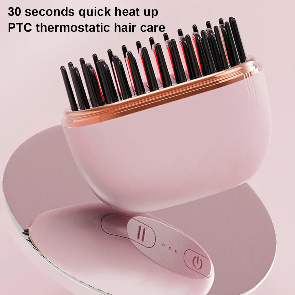 Peigne à lisser les cheveux Portable, charge sans fil, outil de coiffure, aucun dommage, peigne de coiffure, outil de coiffure 1 Peigne à lisser les cheveux Portable, charge sans fil, outil de coiffure, aucun dommage, peigne de coiffure, outil de coiffure 1
