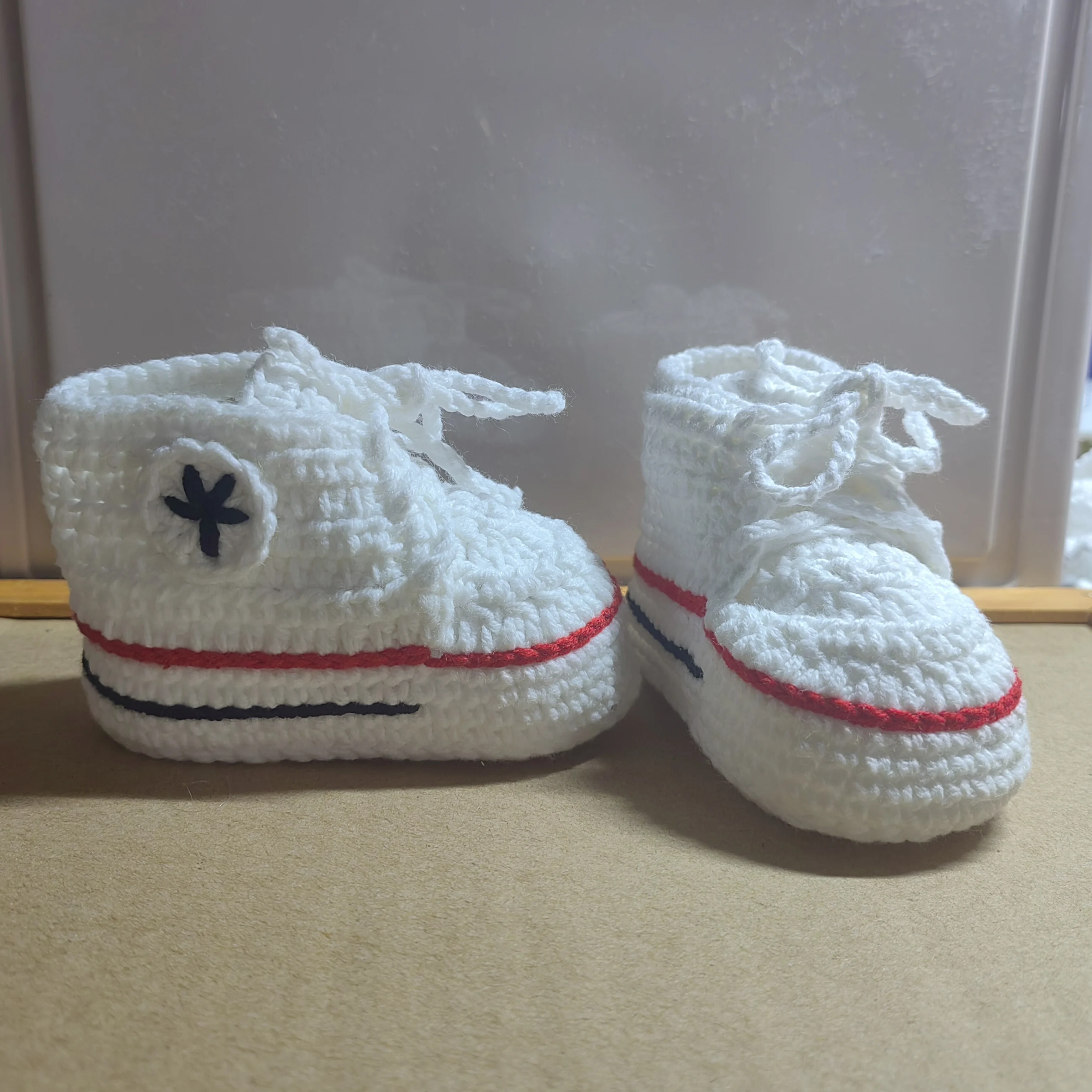 Purely Hand-Woven Baby Shoes, Lace-Up Sneakers, Baby Gift Shoes, Woolen Soft-Soled Shoes 2