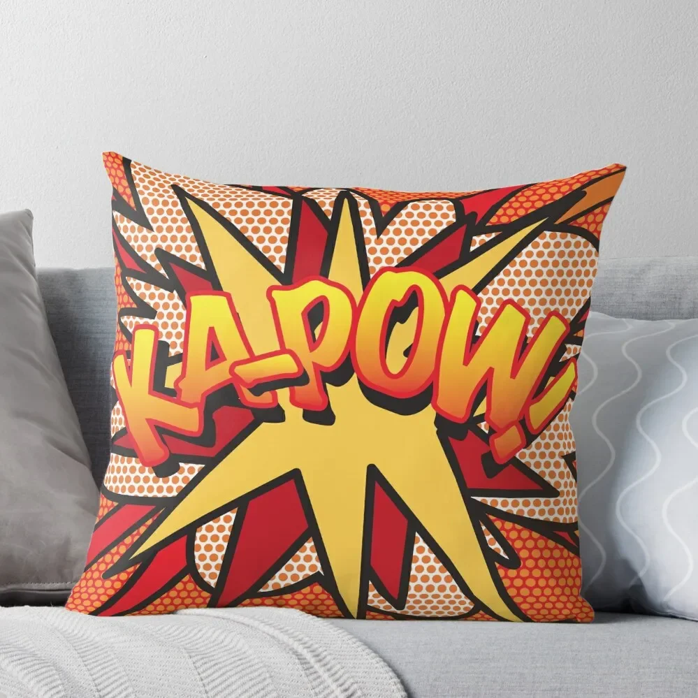 

KA-POW Comic Book Pop Art Cool Fun Throw Pillow luxury decor Christmas Pillows