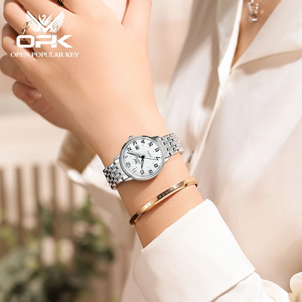 OPK Original Women Watches Top Luxury Waterproof Stainless Steel Dual Color Watch Elegant Dress Ladies Wristwatches Reloj Mujer 4
