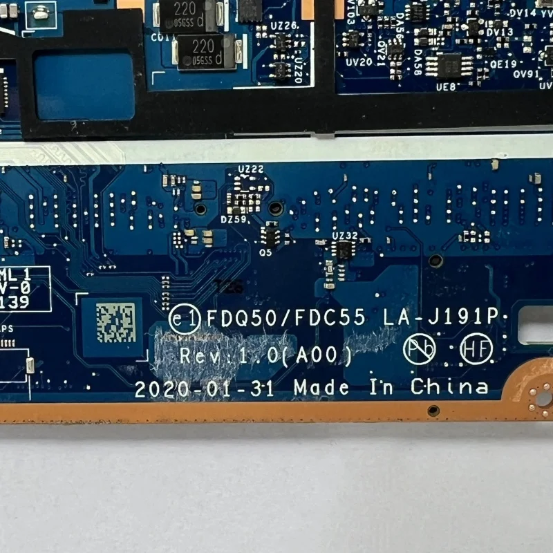 LA-J191P For Dell XPS 15 9500 Precision 15 5550 Laptop Motherboard