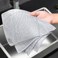 Wholesale Metal Steel Wire Rags Cloth Home Kitchen Pot Pan Dishwashing Double-sided Dishcloth Cleaning Cloths Towel Scrubber Rag 2