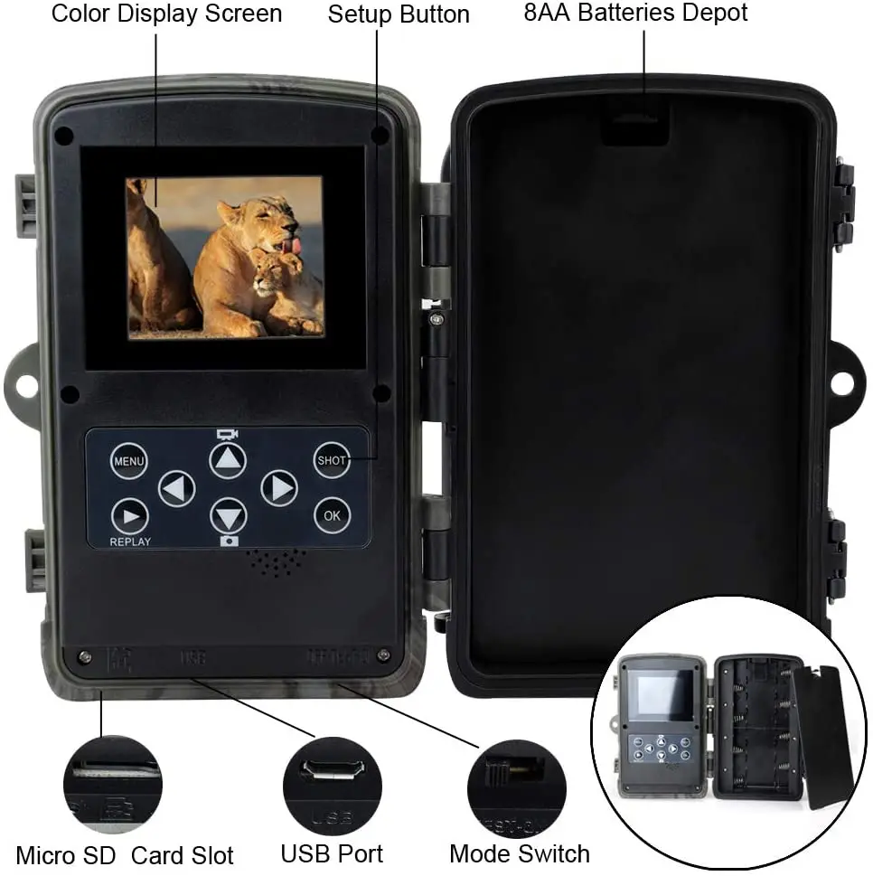 HC801A Hunting Trail Camera Wildlife Camera With Night Vision Motion Activated Outdoor Trail Camera Trigger Wildlife Scouting 4