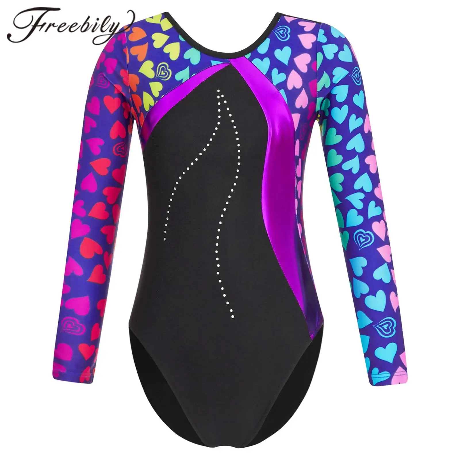 Freebily Kids Girls Dance Gymnastics Athletic Leotards Long Sleeve