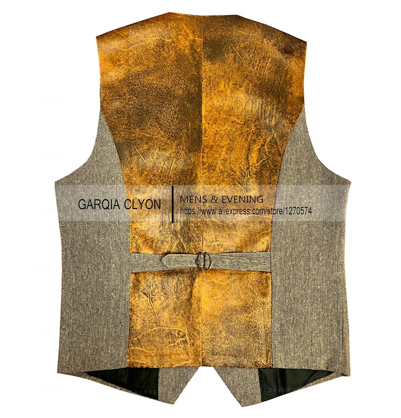Mens Suit Brown Vest Lapel Neck Wool Waistcoat Casual Formal Double-breasted Business Slim Fit Vest Groomman For Wedding 2