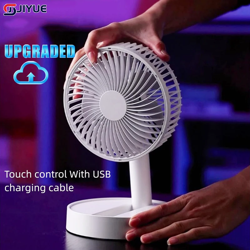 Adjustable USB Foldable Fan 3 Speeds Timing Battery Operated for Bedroom Indoor Outdoor Table