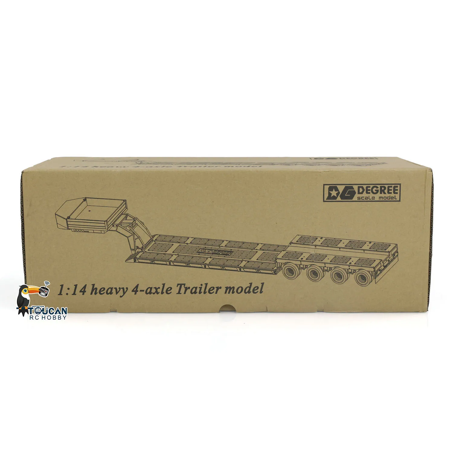 DG-999 RC 1/14 Metal Trailer 4 Axles Detachable Gooseneck for DIY Tractor Truck Model with Light System Servo ESC TH23977 6