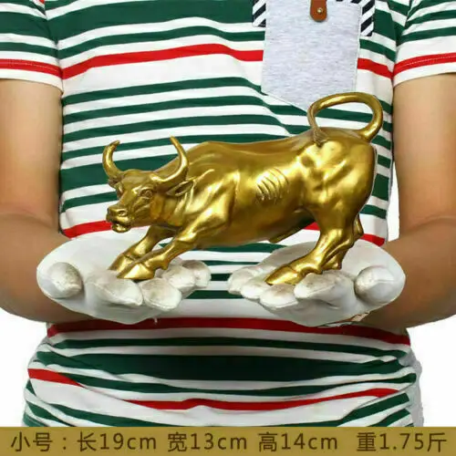 

8inch ( Length ) Big Wall Street Bronze Fierce Bull OX Statue-Brass