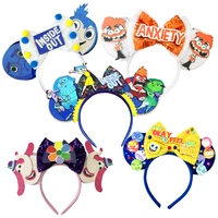Hot Inside Out 2 Mickey Mouse Headband Movie Peripheral Theme Disney Anxiety Anger Envy Bing Bong Cute Headwear Accessories Gift