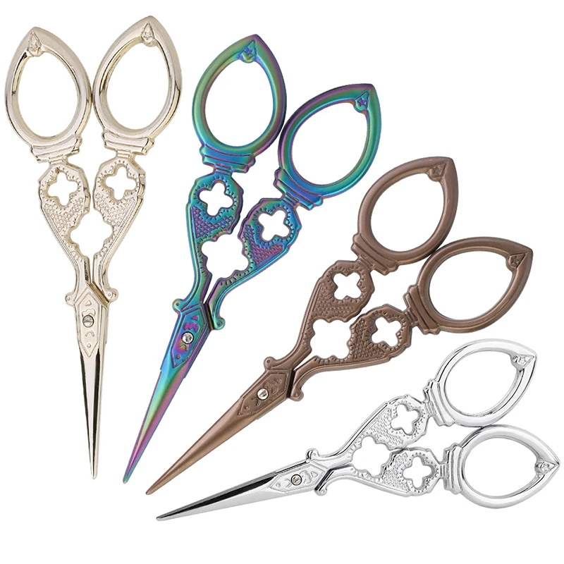 Stainless Steel Medium Embroidery Scissors Multicolor Vintage Cross Stitch Tailor Scissor For Sewing Needlework Sewing Tool