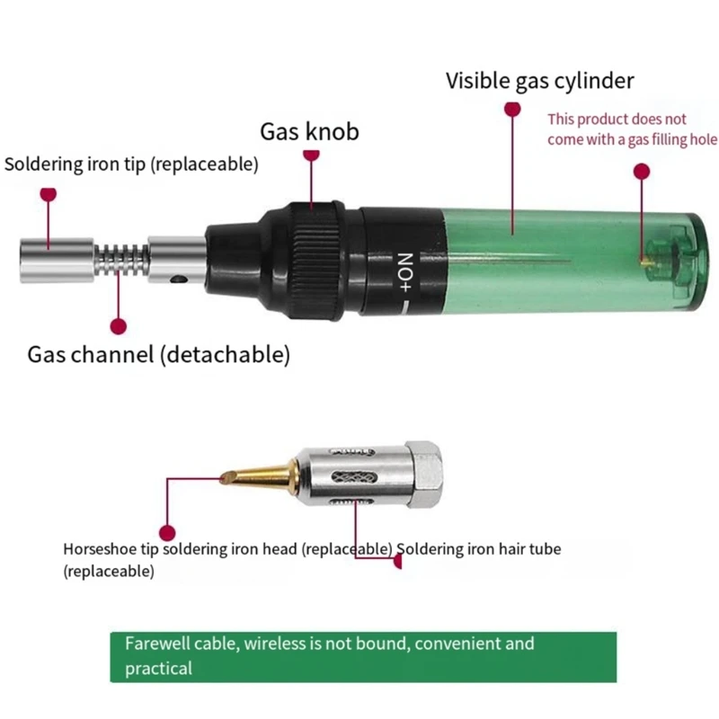 Reliable Gas Soldering Iron Kit Essential Tool for Home DIY, PC Repair Tools Refillable Gas Soldering Iron Repair Tools 4
