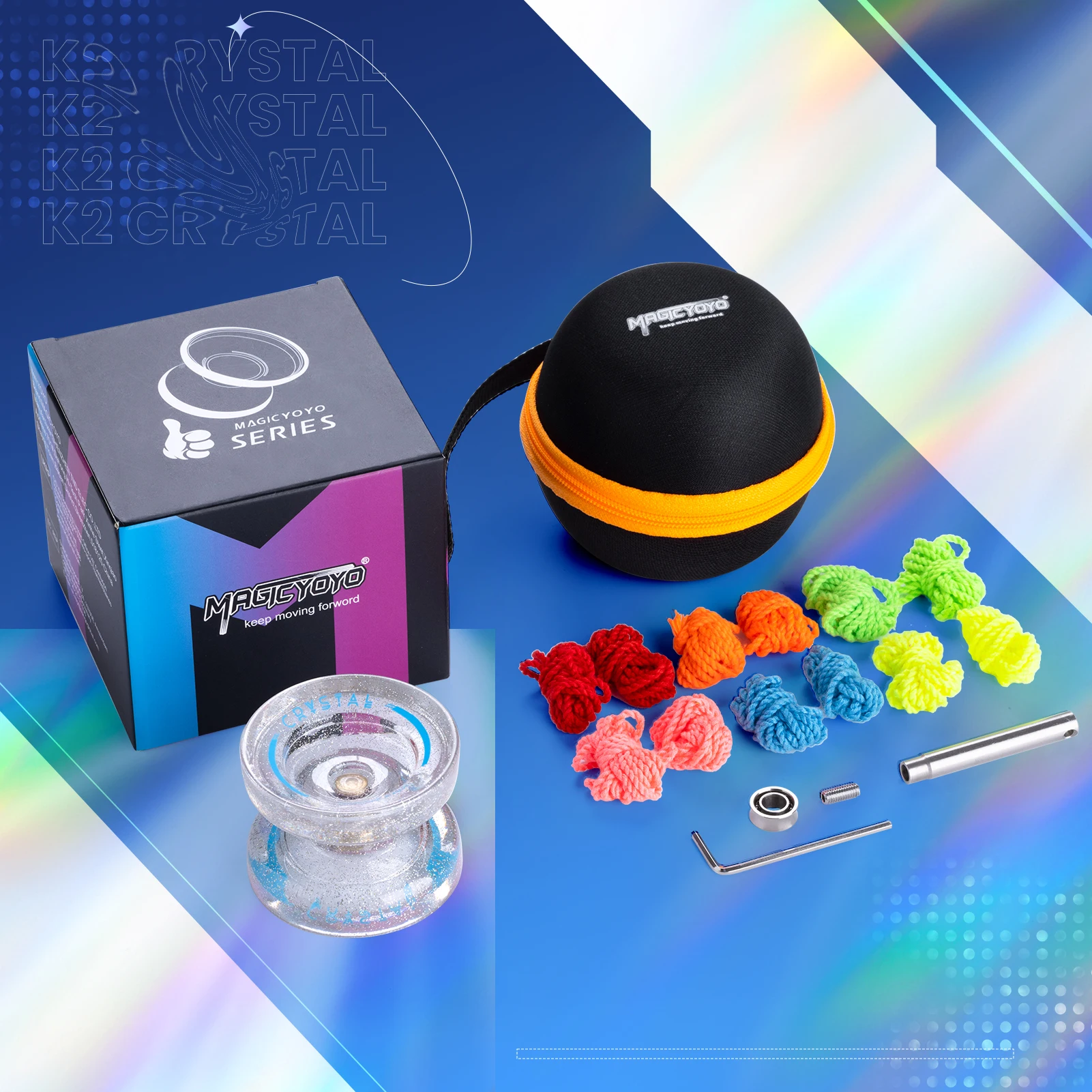MAGICYOYO K2 Crystal Yoyo Pro Responsive for Kids Finger Spin Trick for Beginner Dual Purpose