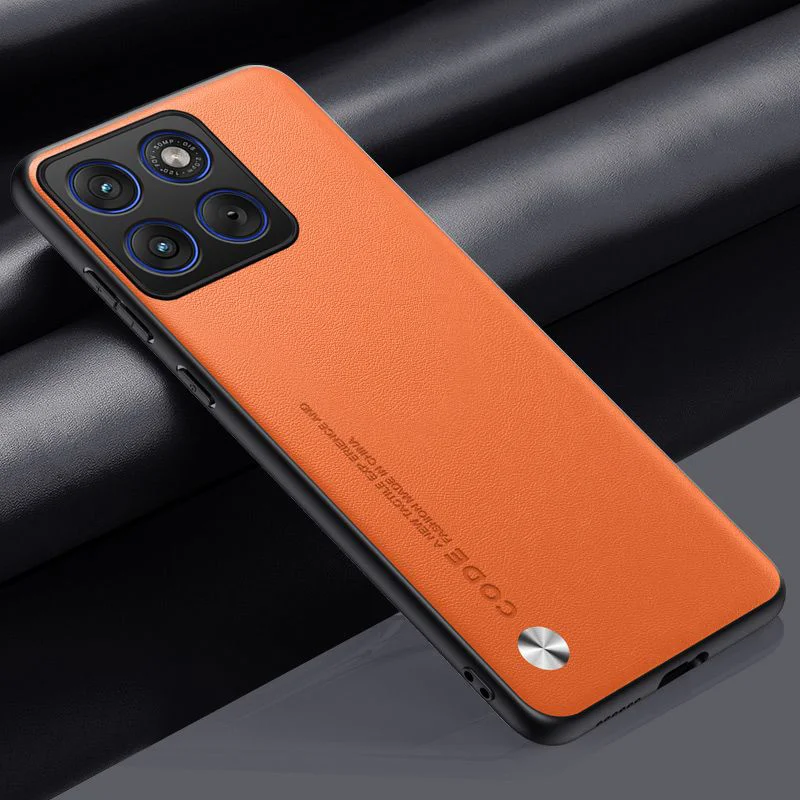 Business Plain Leather Case with Enhanced Camera Protection and Anti-Drop Features