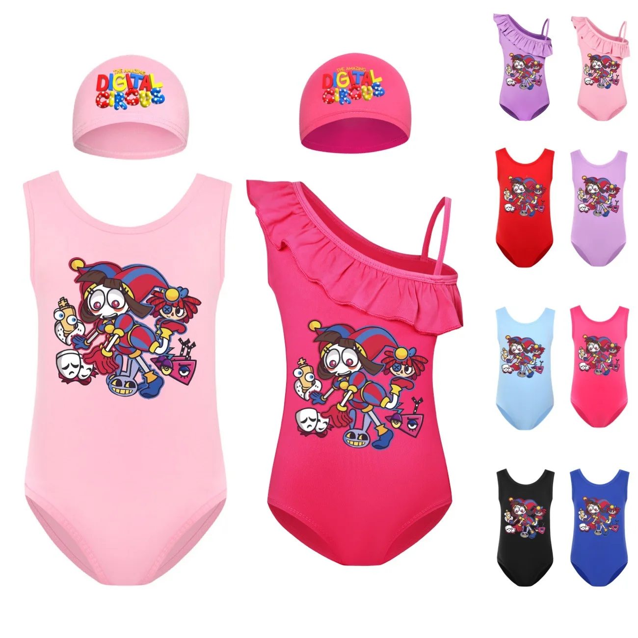 Nuovo Film Amazing Digital Circus Merch Pomni Girls Swimwear Baby Swimming Outfit Bambini Costume Da Bagno Bambini Beachwear Costumi Da Bagno