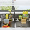 Carbon Steel Sink Sponge Drain Rack Multi-functional Countertop Faucet Storage Soap Rack Dish Towel Storage Filter Basket 3