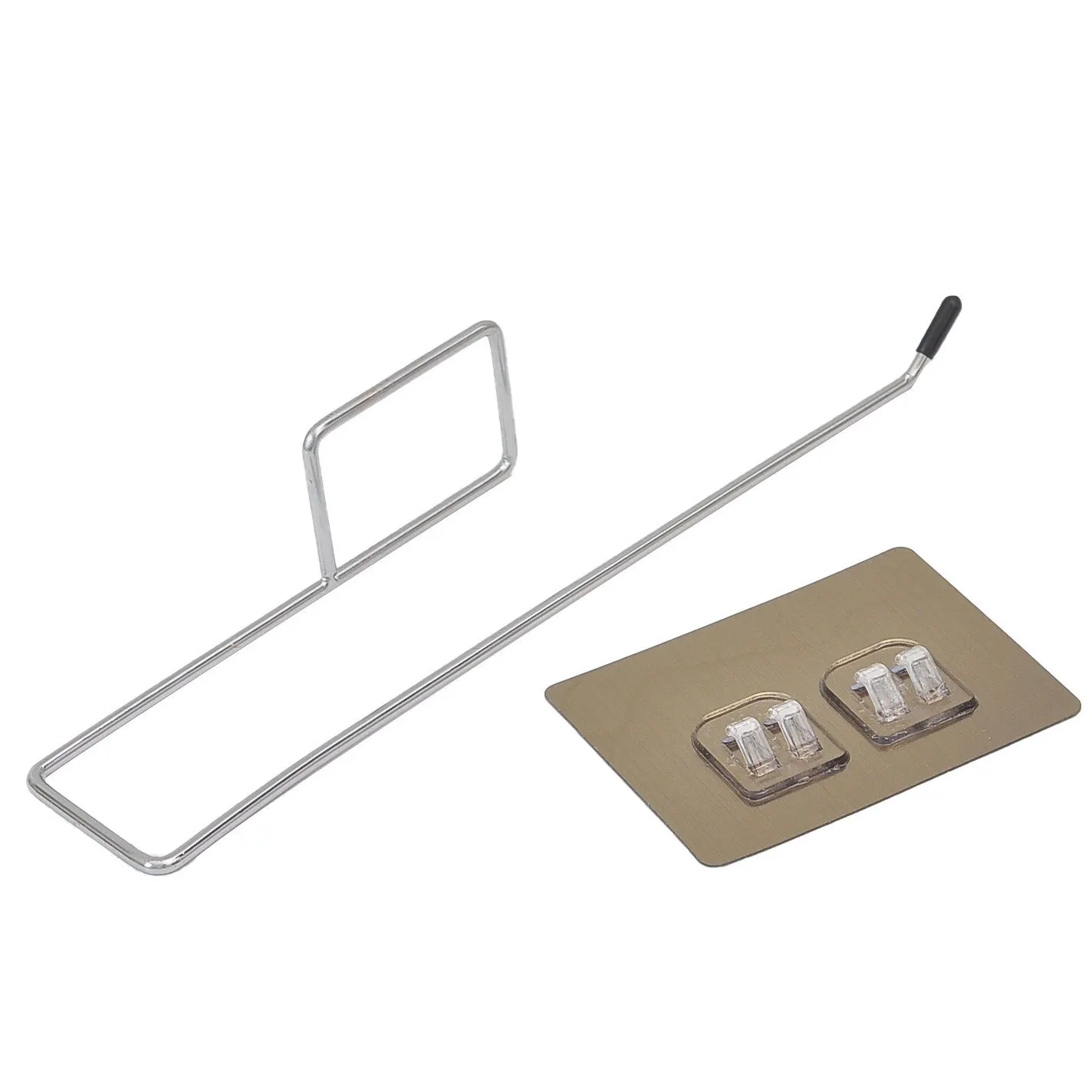Non-Porous Self-Adhesive Stainless Steel Dishcloth Paper Towel Rack Kitchen Bathroom Towel Storage Rack Roll Paper Hanging