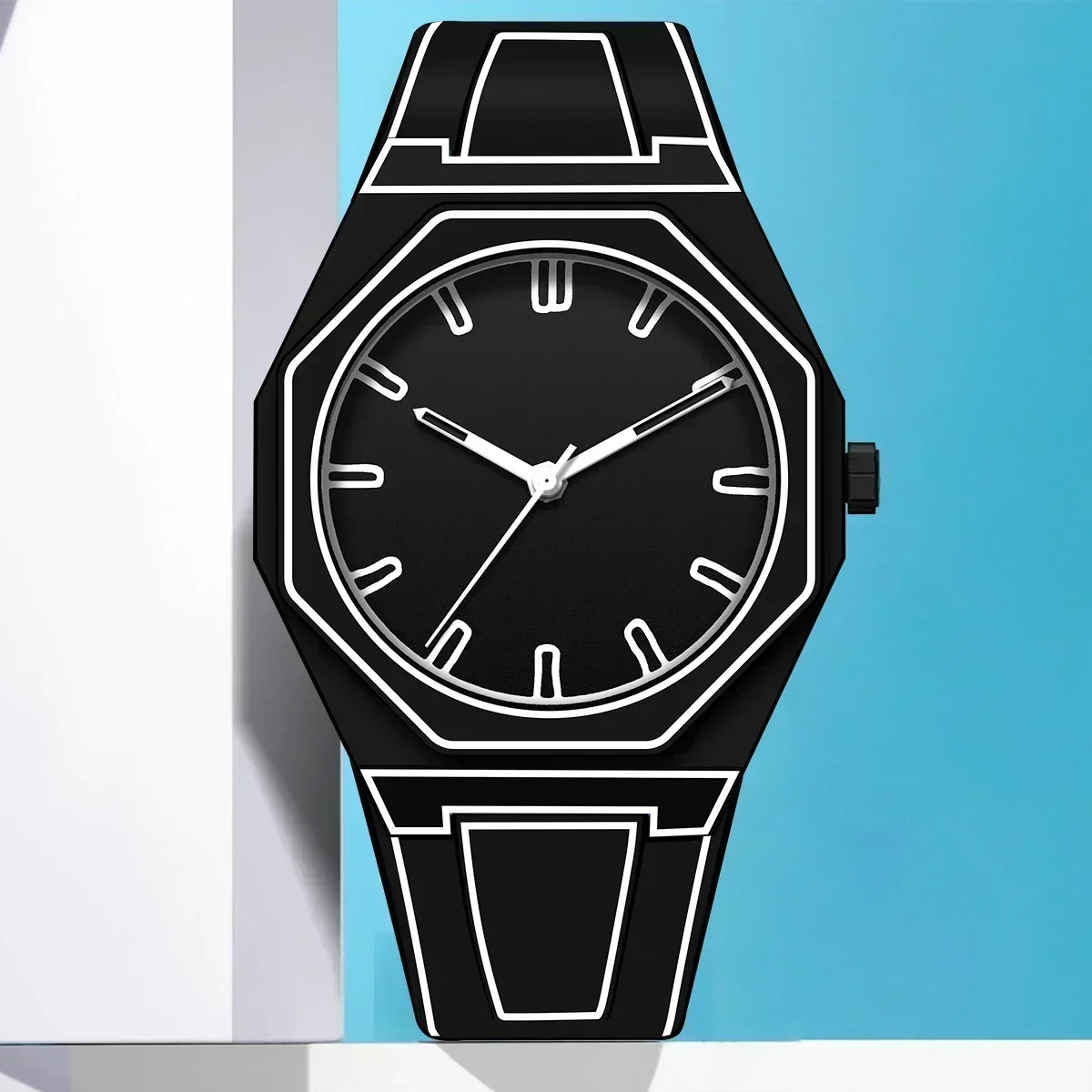 Modern Minimalist Sketching Creative Sports and Leisure Watch Creative Design Waterproof Watch 3