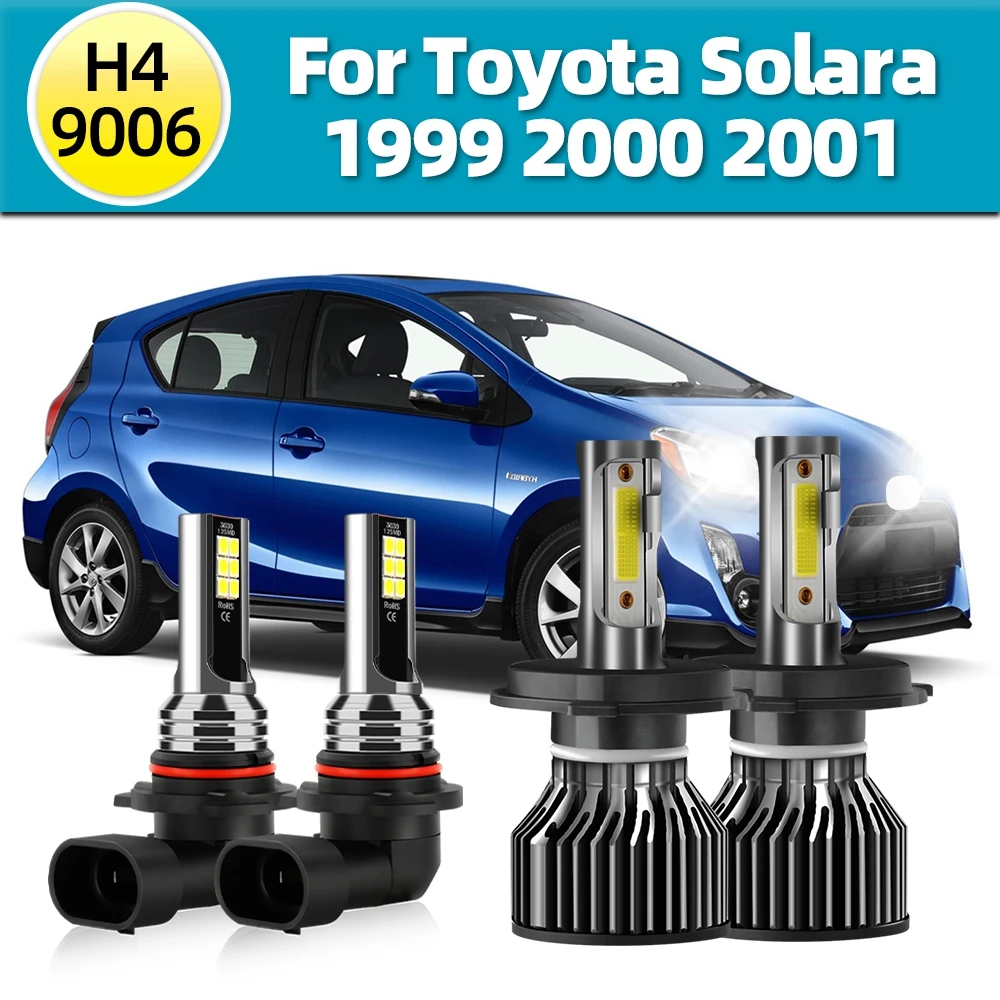 

Roadsun LED Headlight Bulb H4 Hi/Lo 9600LM 72W Turbo + Auto 9006 HB4 6000K Fog Lamp 12V Car Kit For Toyota Solara 1999 2000 2001