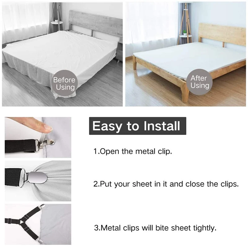 Cobertores Titular Home Textiles Organizar Gadgets Elastic Bed Sheet Grippers Belt