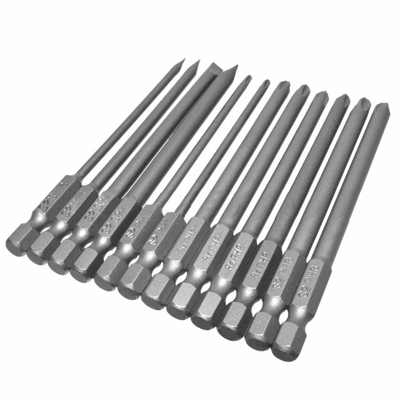 

12PCS Slotted Phillips Screwdriver Bit Set 1/4 Inch Hex Shank S2 Steel Magnetic Drill Bit Set Electric Drill Accessories