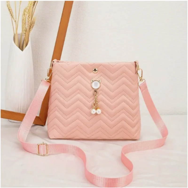 Wave Quilted Bucket Bag Fashion Mini Crossbody Bag Women'S Shoulder Backpack And Wallet Versatile