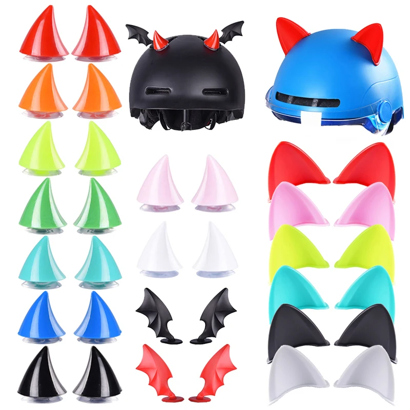 

2pcs Universal Helmet Cat Ears Decoration Moto Electric Car Driving Styling Cute Cat Ears Stickers Decor Helmet Accessories