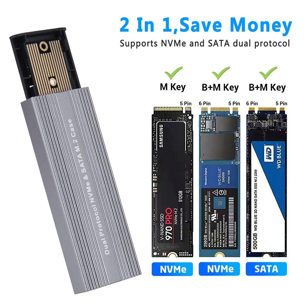M.2 SATA NVME SSD Ŭ ̽,   M Ű B & M Ű SSD  ̽, JMS581D Ĩ 2230 2242 2260/2280 SSD ̽