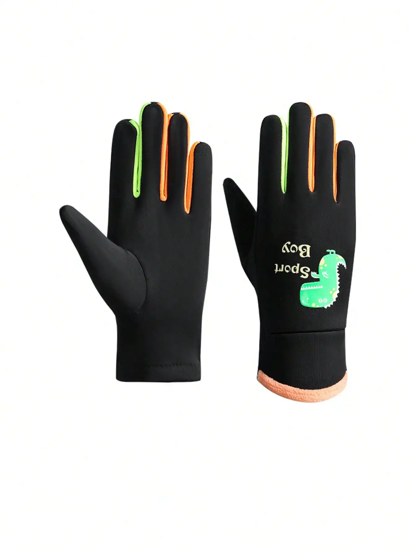 Children Gloves Cartoon Full Finger Gloves Nightlight Windproof Children Ski Gloves Waterproof Winter Warm Snowboard Mittens Outdoor Sports