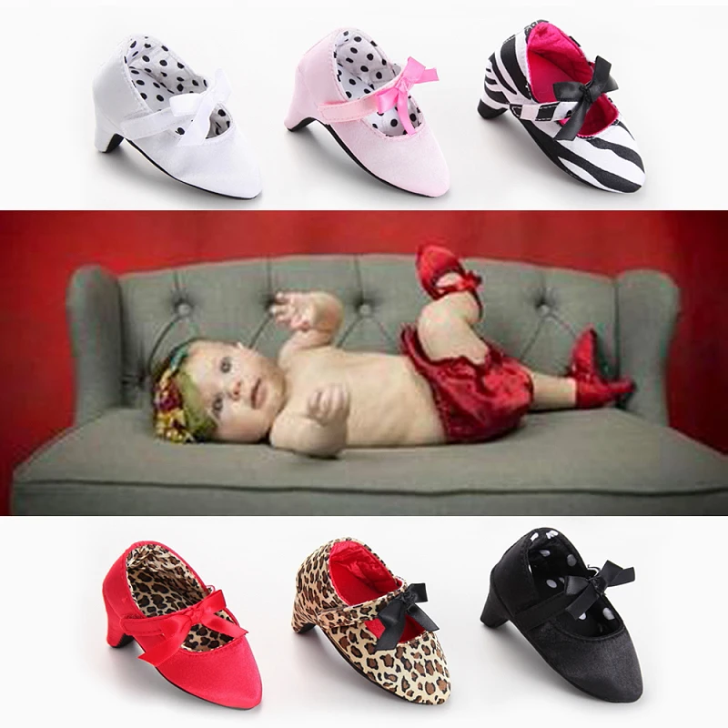 2022 New Infant Newborn Baby Girl High Heels Shoes Princess Bow First Birthday Party Shoes Photo Props Shoes 0-12M long princess bow baby pearls girl dress birthday wedding party dresses costumes first comunion quality high drop shipping