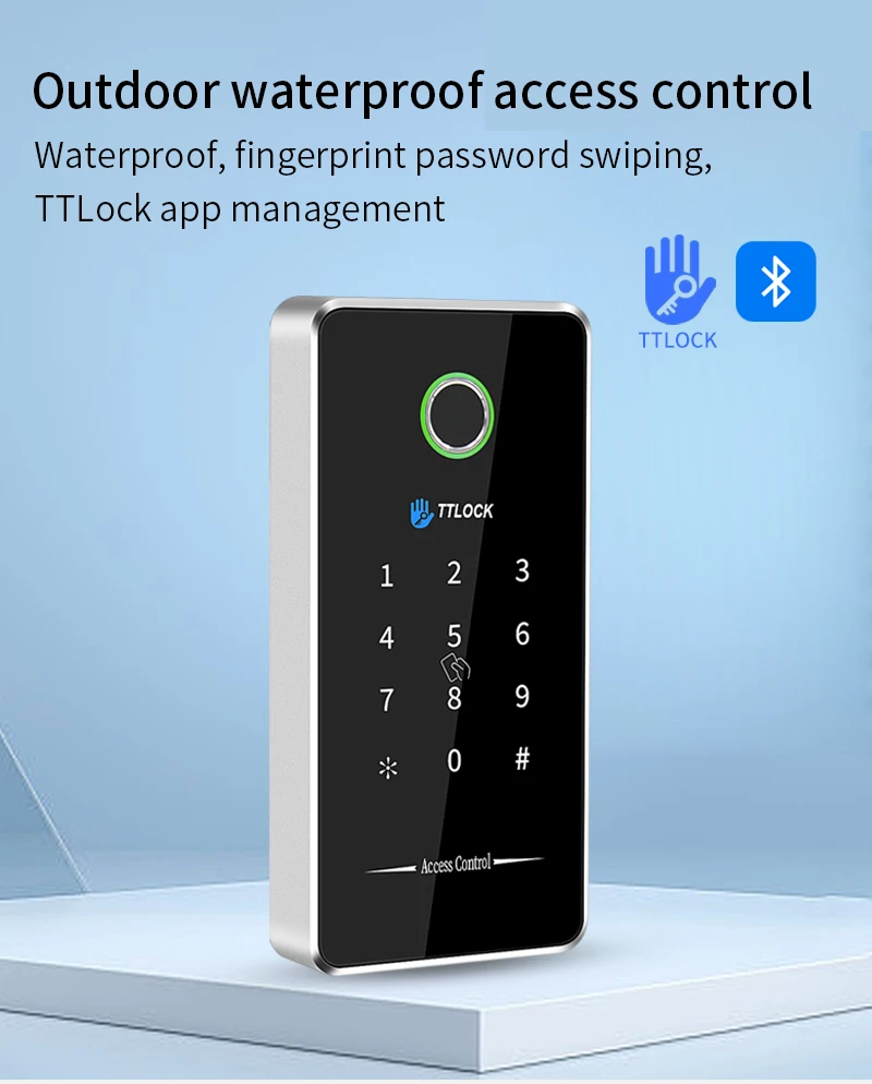 MJ02 TTLOCK APP Bluetooth Outdoor Fingerprint NFC Bluetooth Rfid Passcode Card I